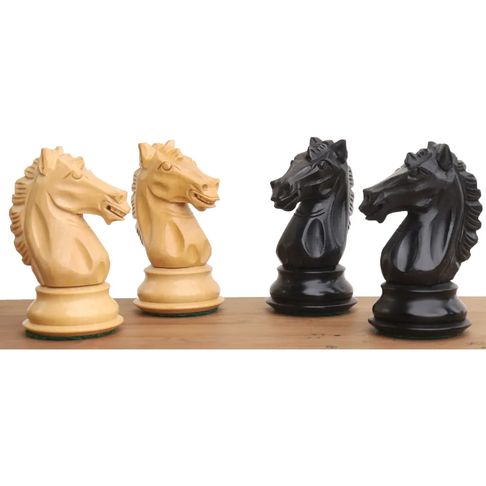 Jeu d'échecs Alban Knight Staunton 4" - Pièces d'échecs uniquement - Buis ébénisé lesté