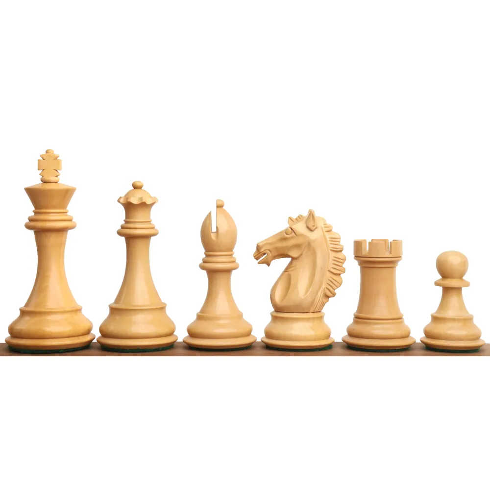 Jeu d'échecs Alban Knight Staunton 4" - Pièces d'échecs uniquement - Buis ébénisé lesté