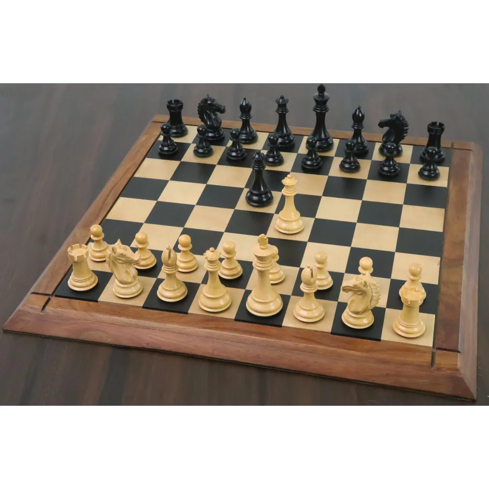 Jeu d'échecs Alban Knight Staunton 4" - Pièces d'échecs uniquement - Buis ébénisé lesté
