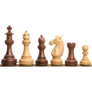 Jeu d'échecs 3.4" Meghdoot Series Staunton - Pièces d'échecs uniquement - Bois de rose doré lesté