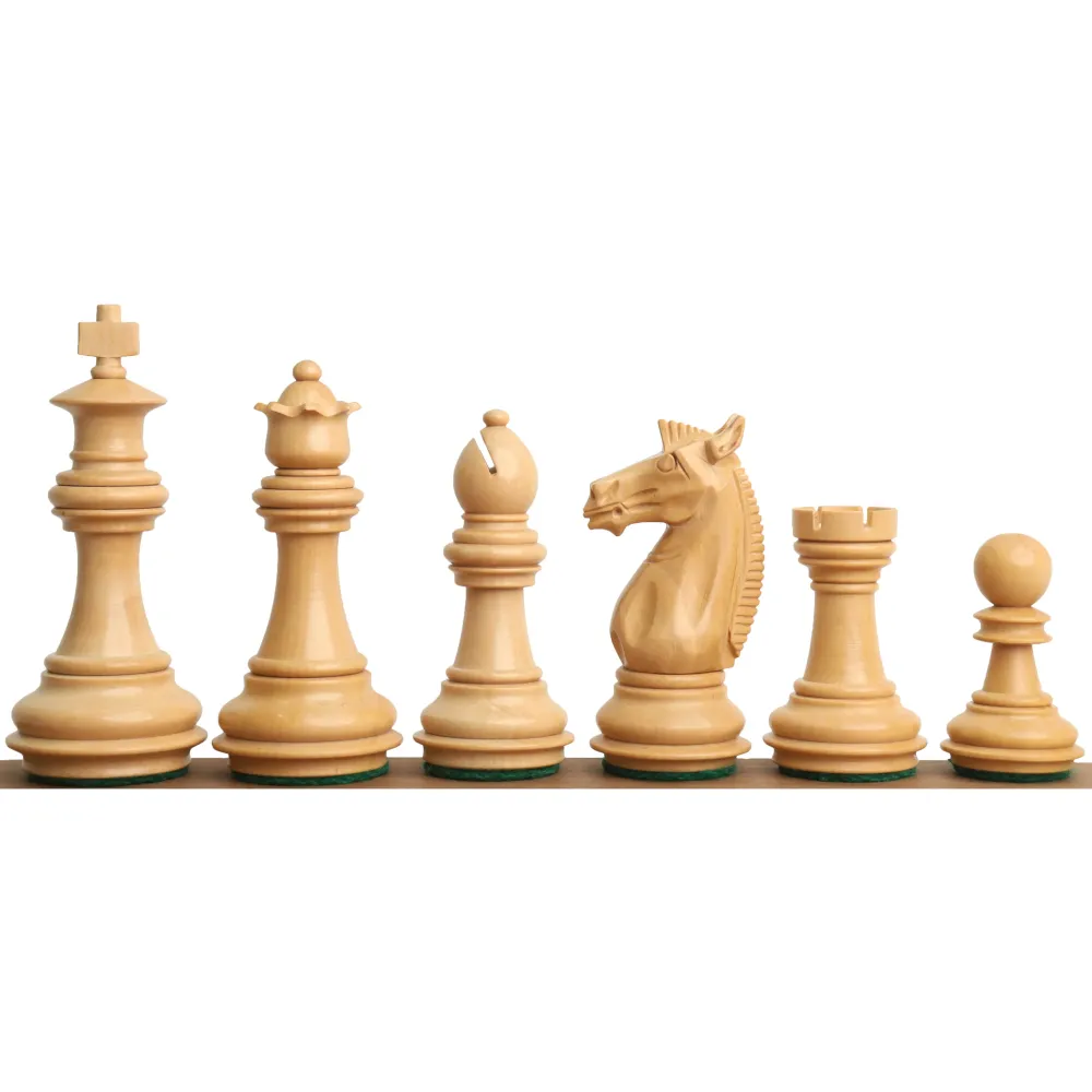 Jeu d'échecs 3.4" Meghdoot Series Staunton - Pièces d'échecs uniquement - Bois de rose doré lesté