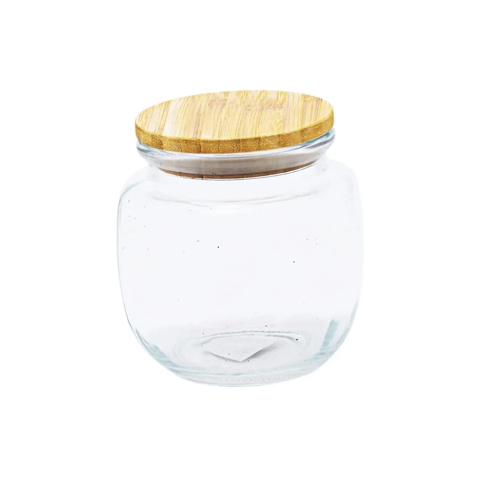 Kitchen Life 1.4Lt Round Cristal Canister Bamboo Lid Clear