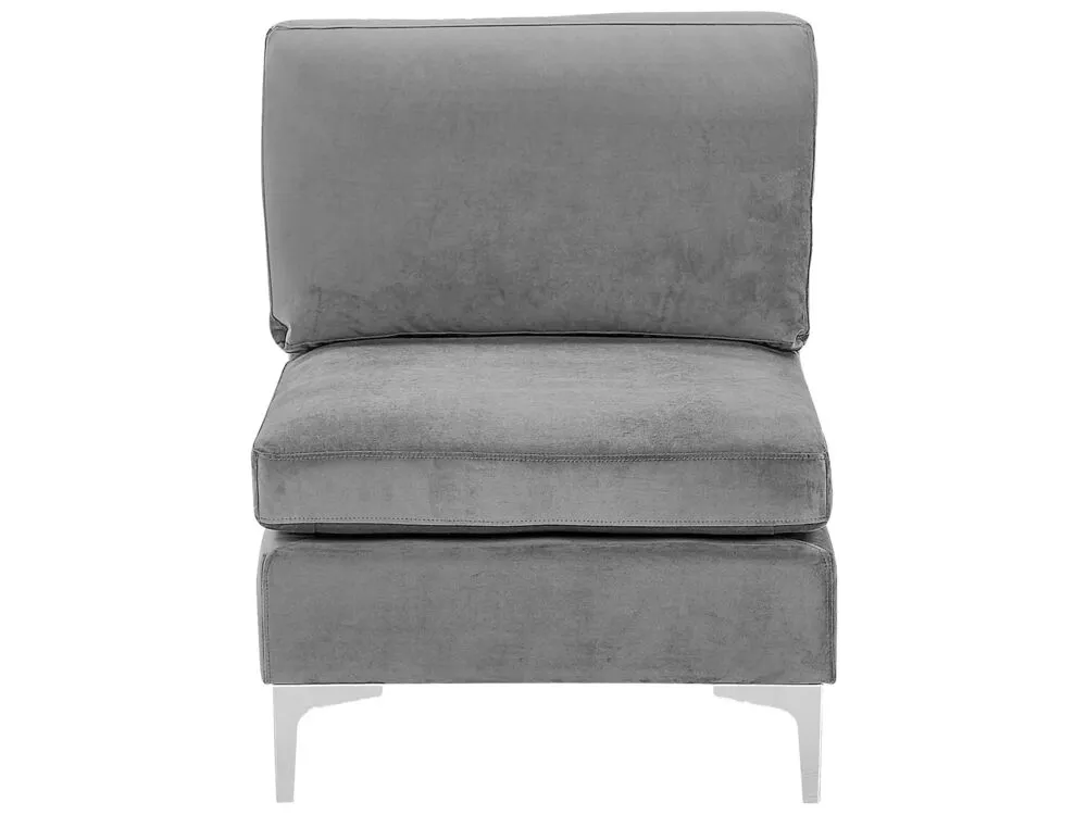 Left Hand 4 Seater Modular Tissu doux Corner Sofa Ottoman Grey EVJA