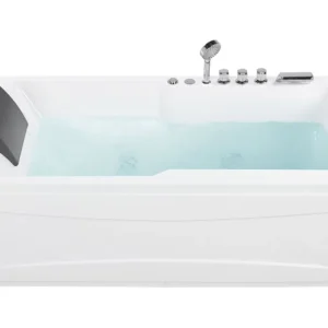 Left Hand Whirlpool Bath LED 1690 x 810 mm Blanc pur ARTEMISA