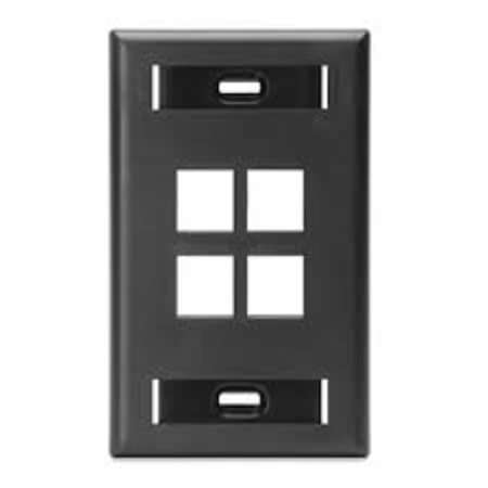 Leviton Single-Gang QUICKPORT™ Wallplate ID Windows 42080-4ES