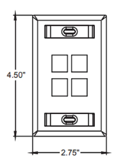 Leviton Single-Gang QUICKPORT™ Wallplate ID Windows 42080-4ES