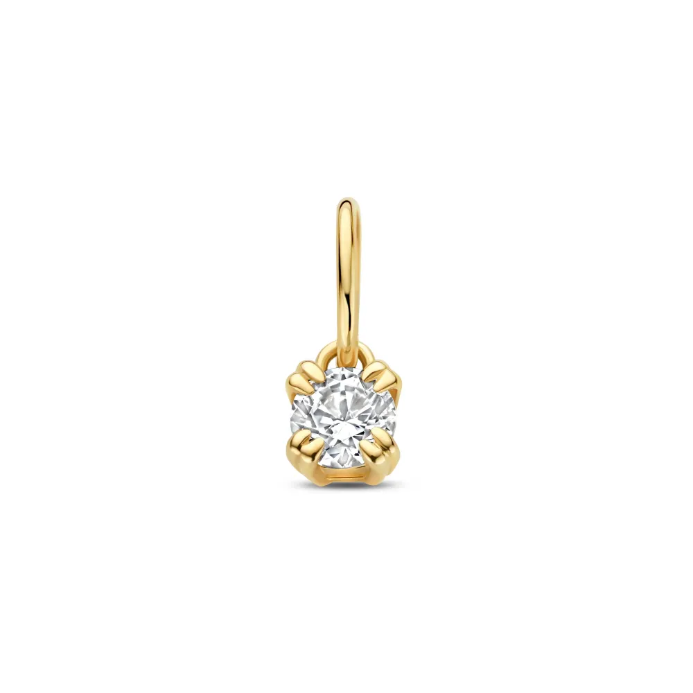 Le Marais Carré Zirconia 14 Carats Charm