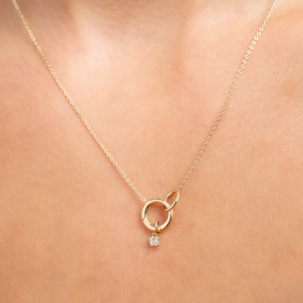 Le Marais Carré Zirconia 14 Carats Charm