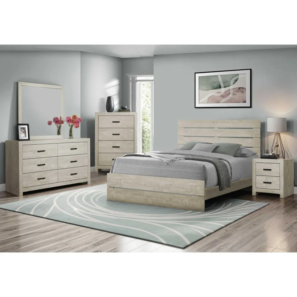 Monarch Ensemble de chambre à coucher I 5200Q de 4 pièces spacieux lit à panneaux)