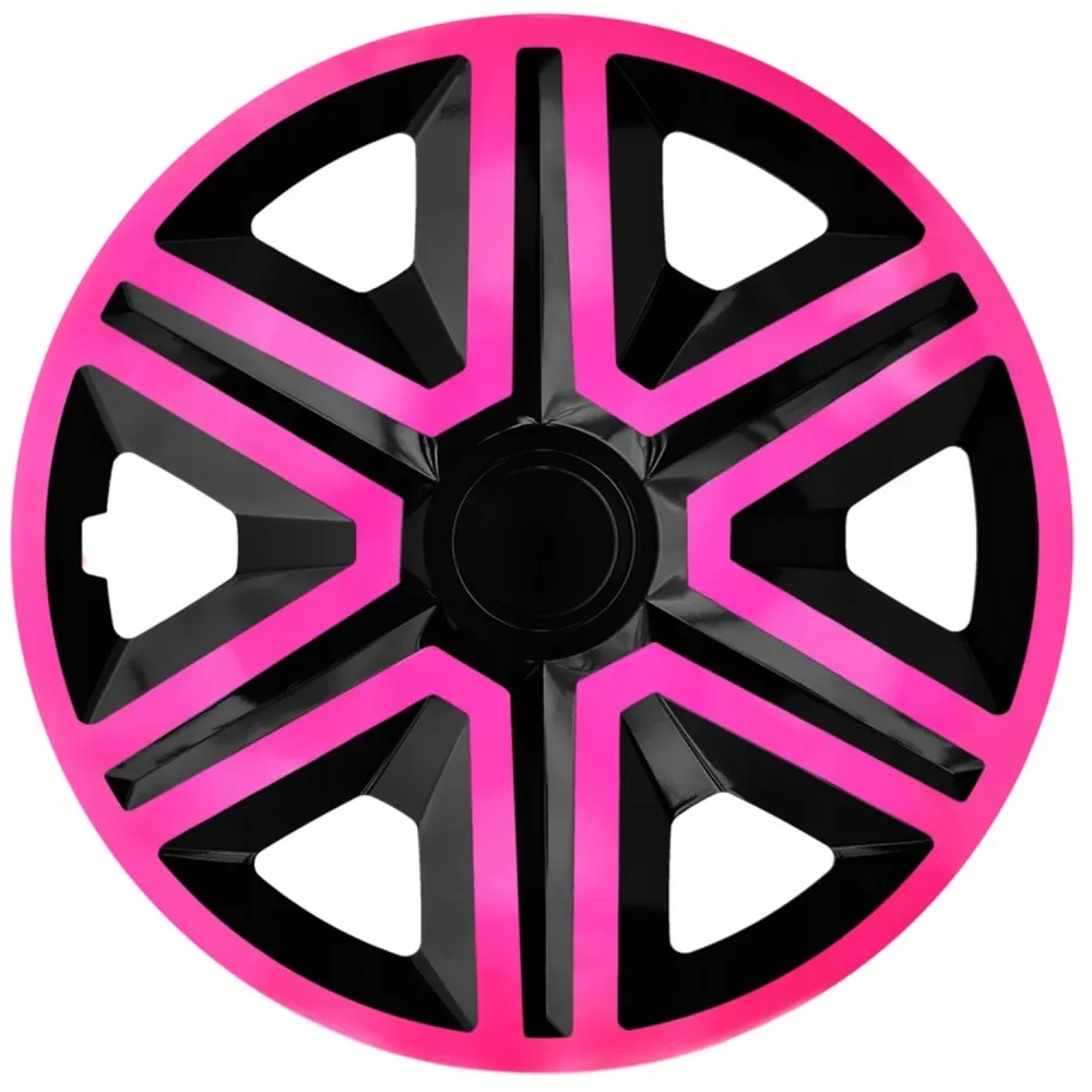 NRM 16 " Wheel Covers Hubcaps Polyvalent 4 SCP Black Pink Weather Resistant Heavy Duty