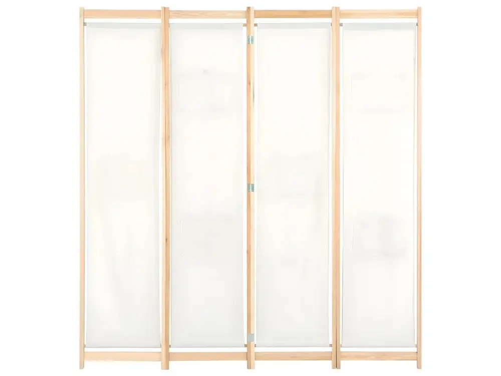 Paravent séparateur de pièce cloison de séparation décoration meuble 4 panneaux crème 160x4 cm tissu 0802081
