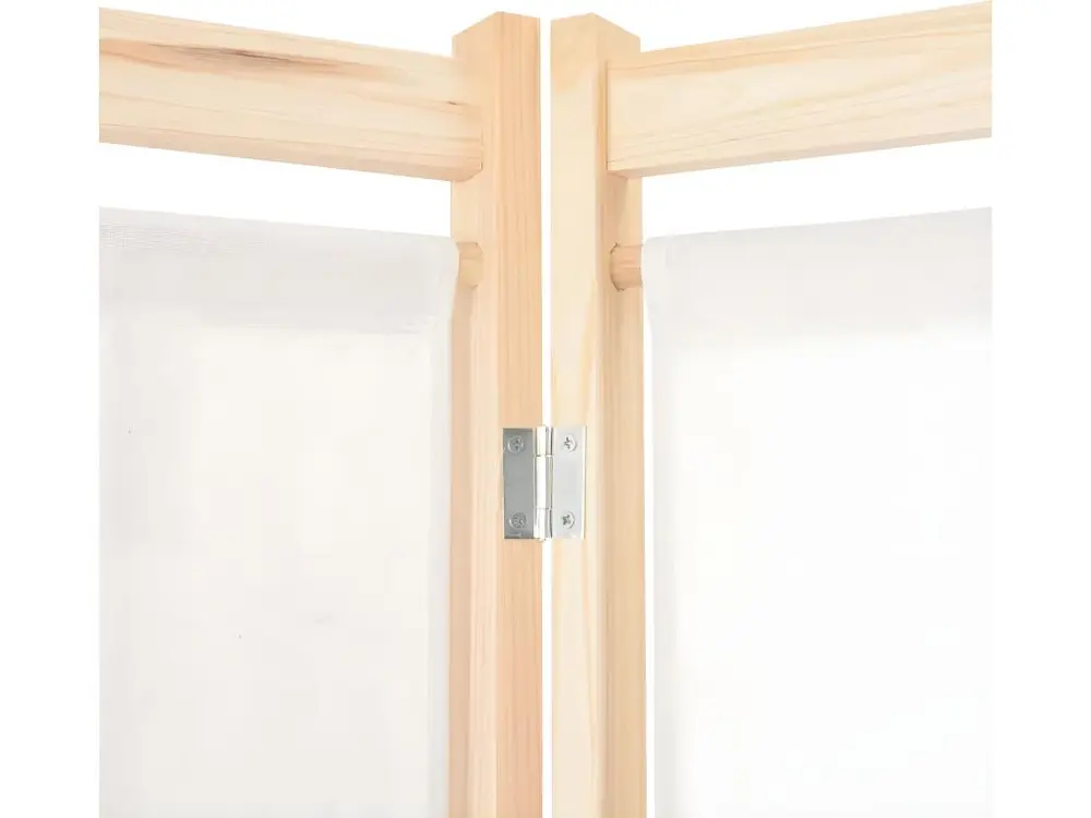 Paravent séparateur de pièce cloison de séparation décoration meuble 4 panneaux crème 160x4 cm tissu 0802081
