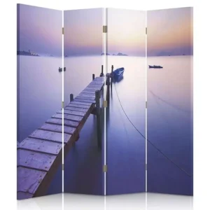 Paravent sunrise le grand de la côte 4 volets - 145 x 180 cm - 2 faces R° V° + rotation 360°