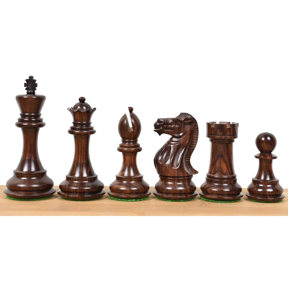 4.1" Pro Staunton Bois brut Chess Set- Chess Pieces Only - Weighted Rosewood - Warehouse Clearance - Europe Shipping Only