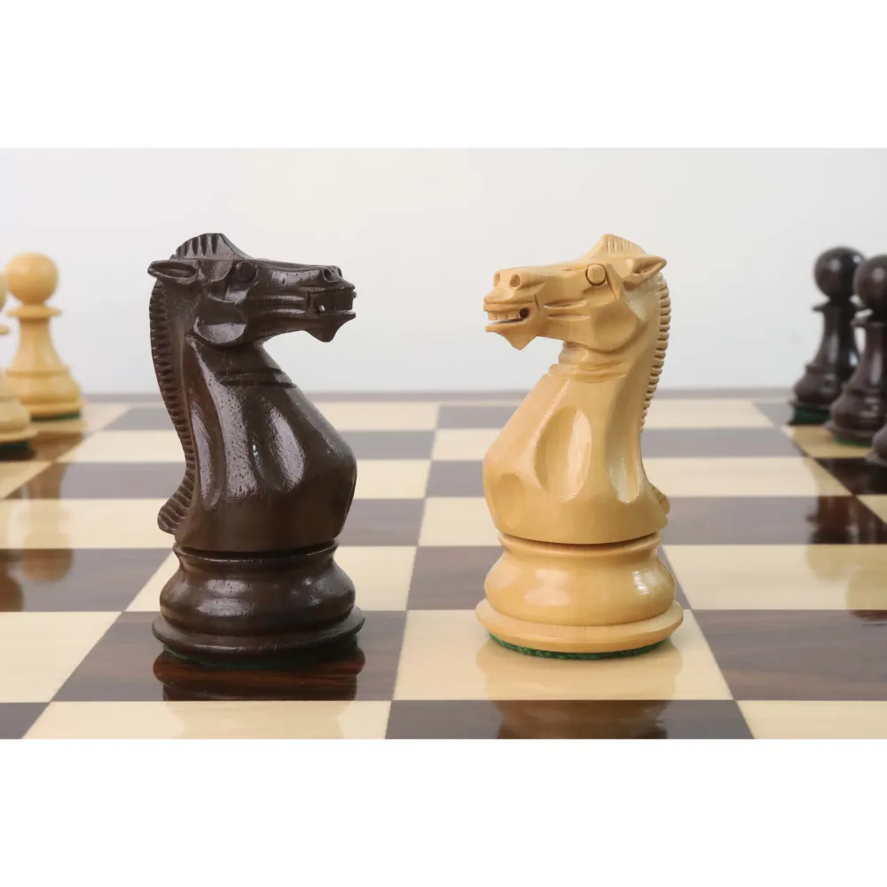 4.1" Pro Staunton Bois brut Chess Set- Chess Pieces Only - Weighted Rosewood - Warehouse Clearance - Europe Shipping Only