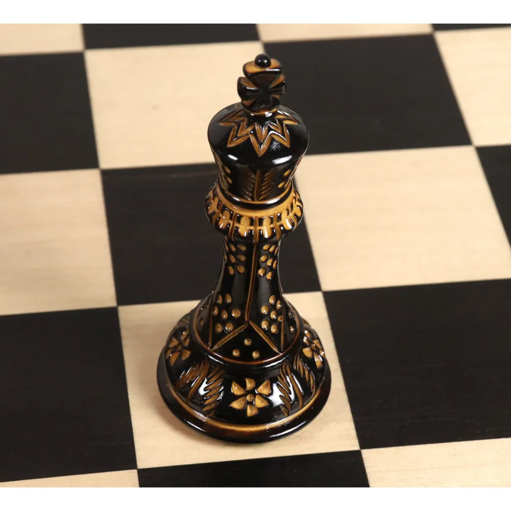 4" Qualifié Staunton Hand Carved Chess Set- Chess Pieces Only- Gloss finish Boxwood - Warehouse Clearance - Europe Shippin...