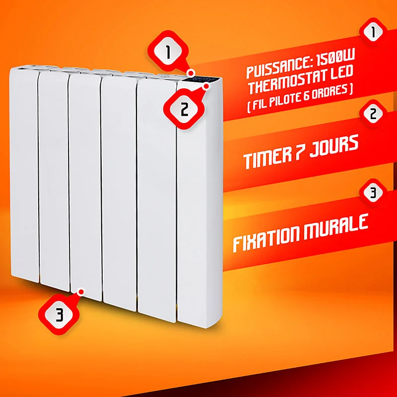 Radiateur inertie céramique 1500 W - Tiède Tech