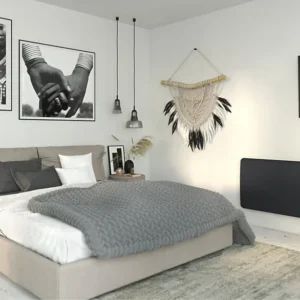 Radiateur électrique duo coeur de chauffe lumineux Sauter Hekla anthracite 1500W
