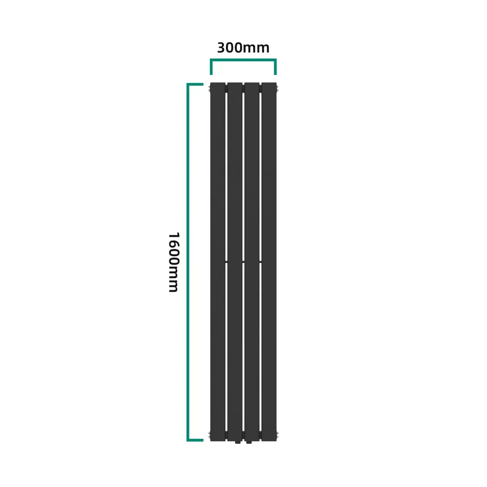 Radiateur à panneaux design doublement 1006 watts acier 160 x 30 cm noir 03_0010470