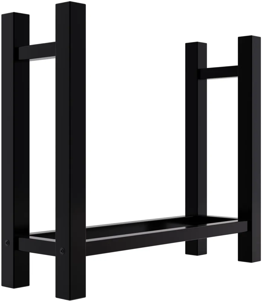 Range-bûches support bois de cheminée pour intérieur pieds carrés 80x80 cm en métal noir 10_0003567