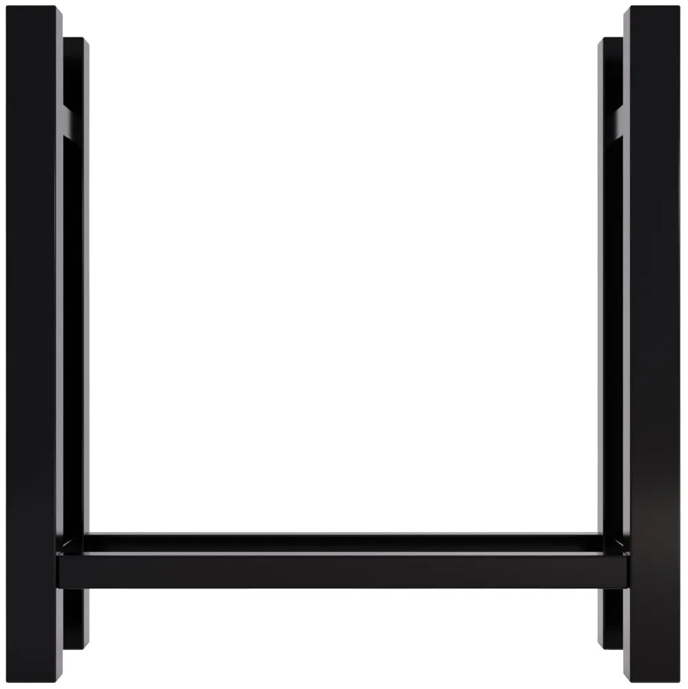 Range-bûches support bois de cheminée pour intérieur pieds carrés 80x80 cm en métal noir 10_0003567