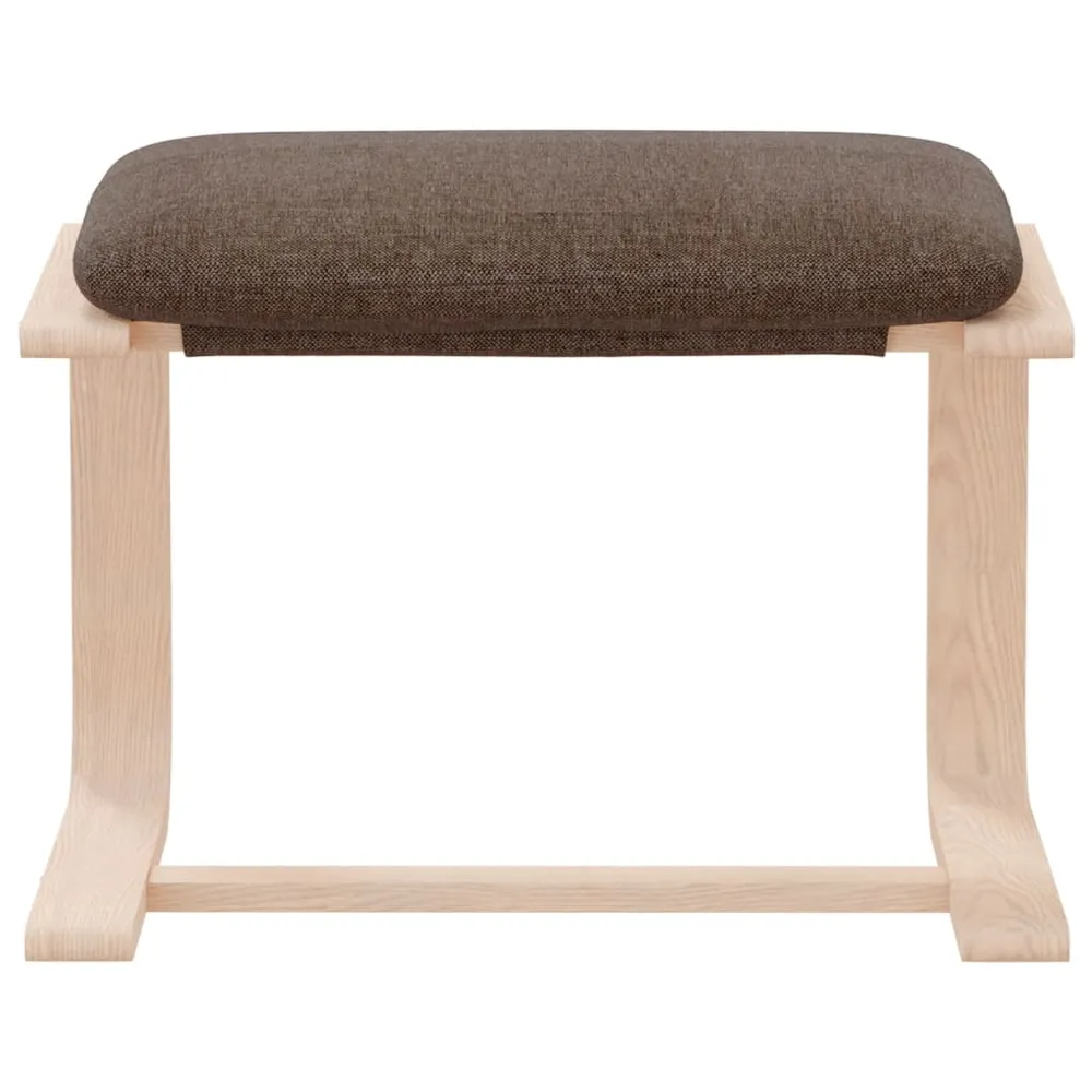 Repose-pieds tabouret 51 x 41 x 40 cm tissu marron et bois de bouleau DEC030457