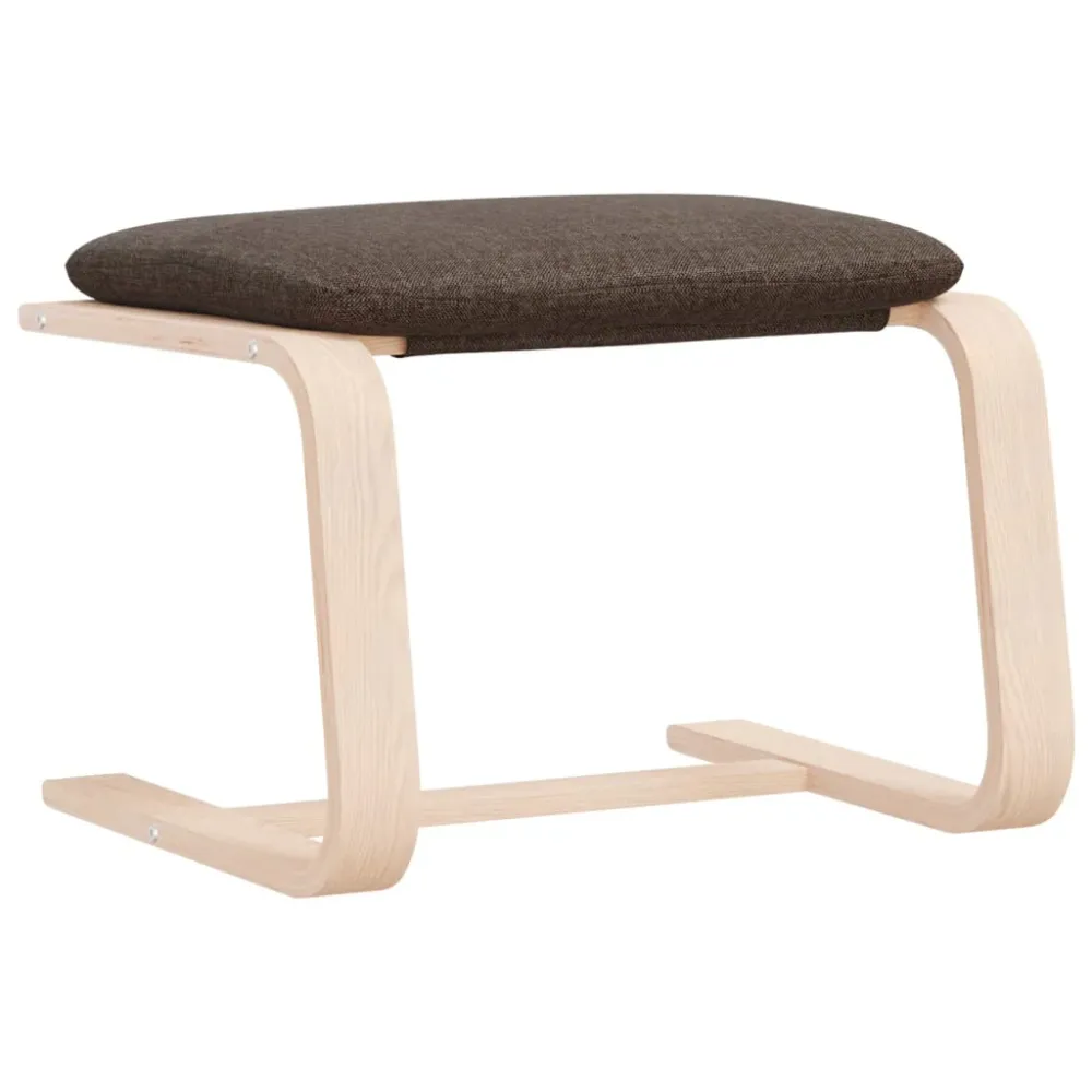 Repose-pieds tabouret 51 x 41 x 40 cm tissu marron et bois de bouleau DEC030457