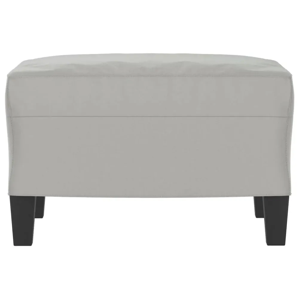 Repose-pieds tabouret 60 x 50 x 41 cm tissu microfibre gris et contreplaqué DEC030233