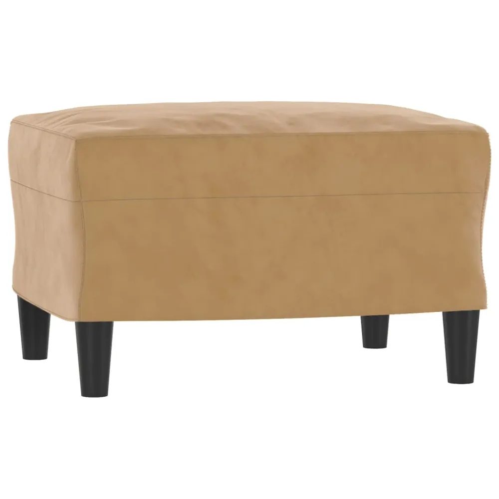 Repose-pieds tabouret 60 x 50 x 41 cm tissu synthétique marron et contreplaqué DEC030417