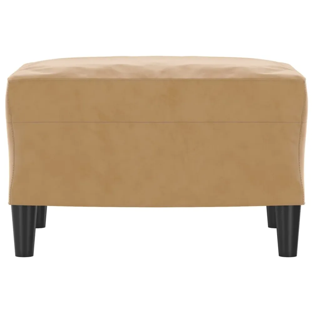 Repose-pieds tabouret 60 x 50 x 41 cm tissu synthétique marron et contreplaqué DEC030417