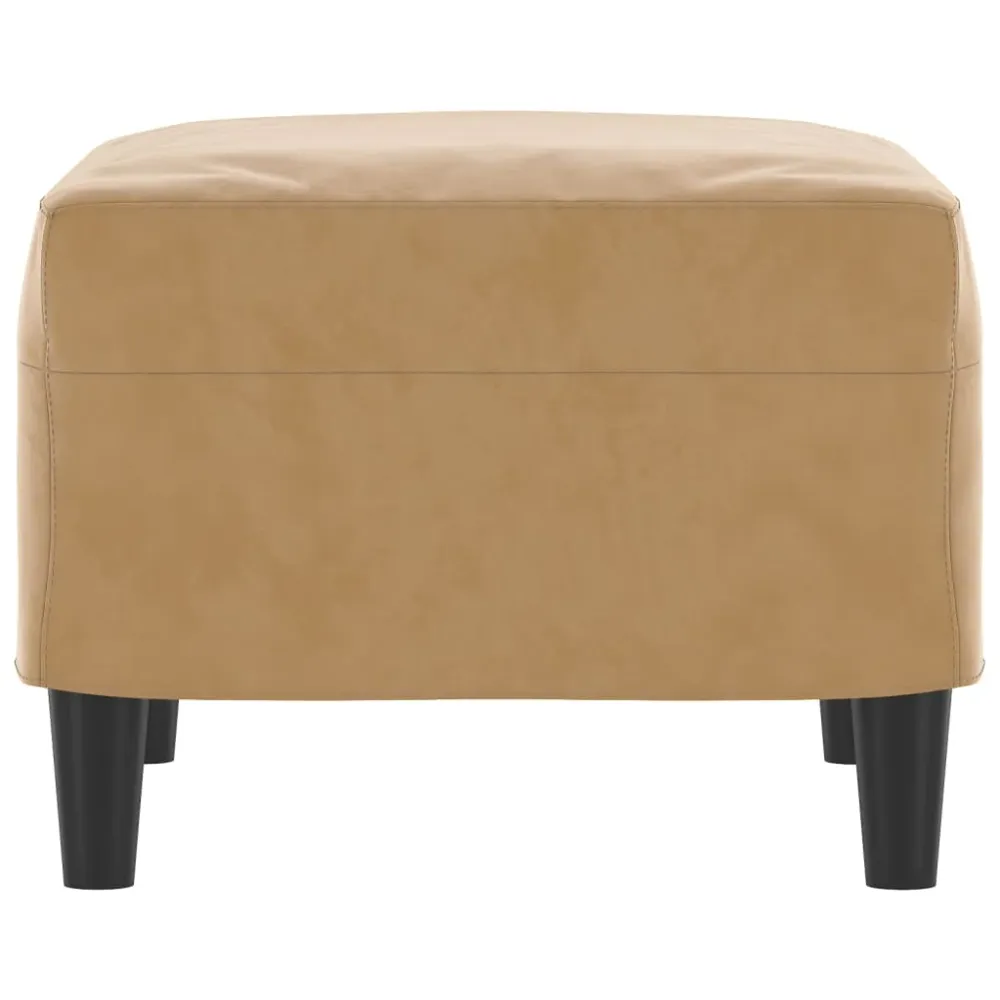 Repose-pieds tabouret 60 x 50 x 41 cm tissu synthétique marron et contreplaqué DEC030417
