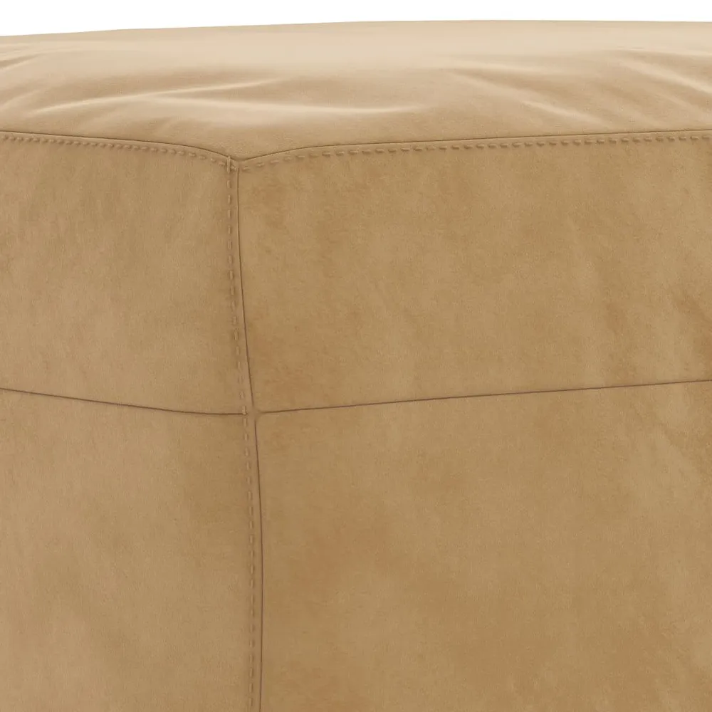 Repose-pieds tabouret 60 x 50 x 41 cm tissu synthétique marron et contreplaqué DEC030417