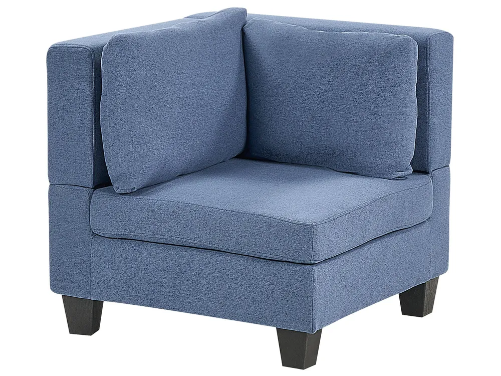 4 Seater Right Hand Configurable Fabric Corner Sofa Blue UNSTAD