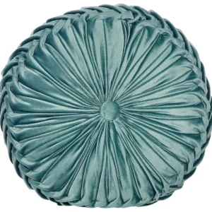Sierkussen fluweel met plooien groen/blauw ⌀ 40 cm UDALA