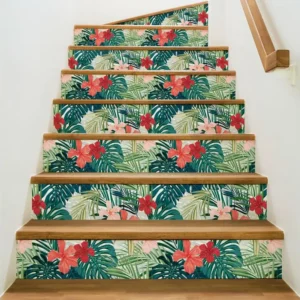 Stickers adhésifs escalier carrelages contremarche - TROPICAL HAWI - 38x133cm