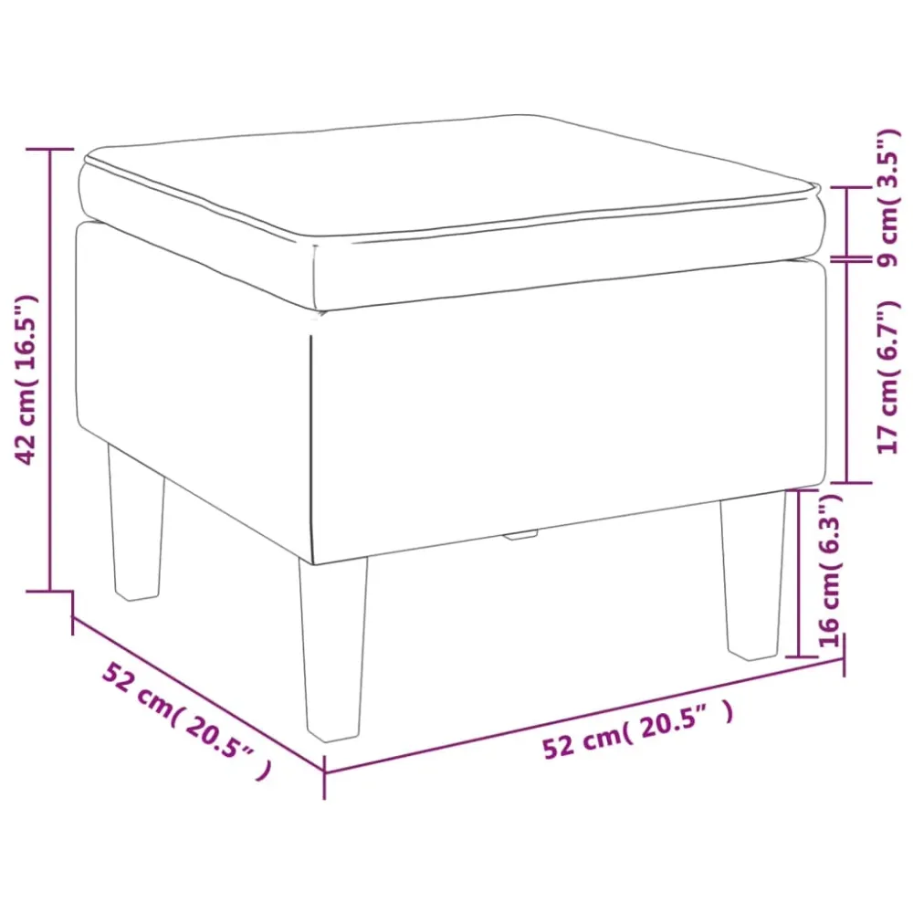 Tabouret assise repose-pieds avec pieds en bois en velours crème DEC026298