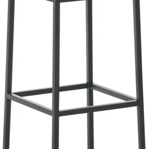 Tabouret de bar avec repose-pieds design moderne VINYLE crème et métal noir mat 10_0000646
