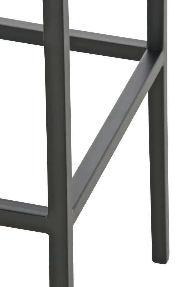 Tabouret de bar avec repose-pieds design moderne VINYLE crème et métal noir mat 10_0000646