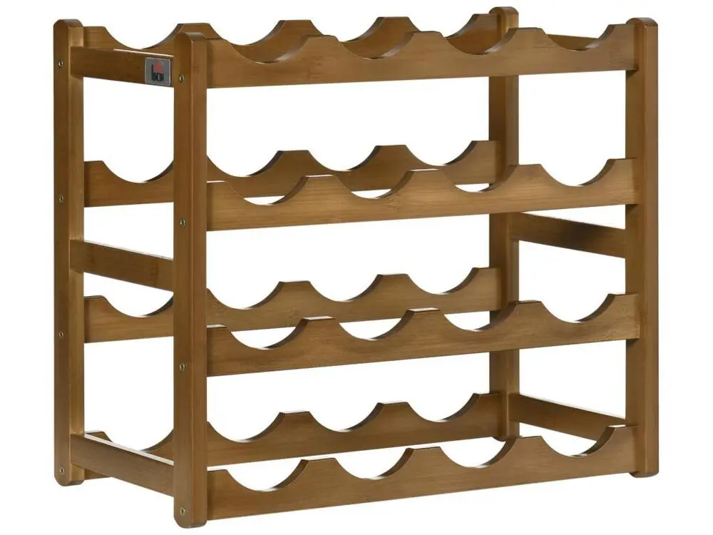 Étagère à bouteilles casier à vin range bouteilles horizontal 4 niv. 16 bouteilles max. bois de bambou