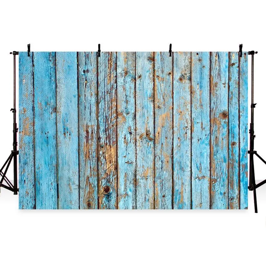 Toile de fond en bois cassé bleu pour la photographie des enfants G-404