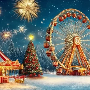 Toile de fond Carnaval Grande Roue de Noël Feux d’Artifice GQ5-118