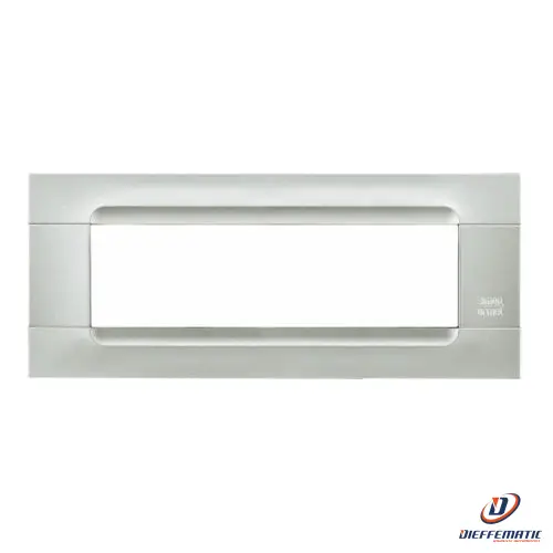 Urmet Placca 7 Moduli, Kàdra, Monochrome, Serie Metallizzata, Argento 10807.Ar