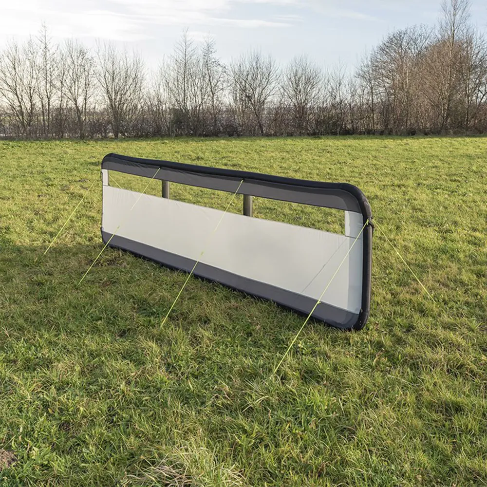 Windschutz Windbarikade aufblasbar | 150D Tissu synthétique | 480x140 cm | grau