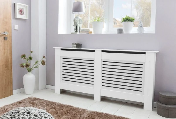 Wohnling Design Cache-radiateur laqué blanc mat 152x83x19 cm WL5.746 se procurer à bas prix