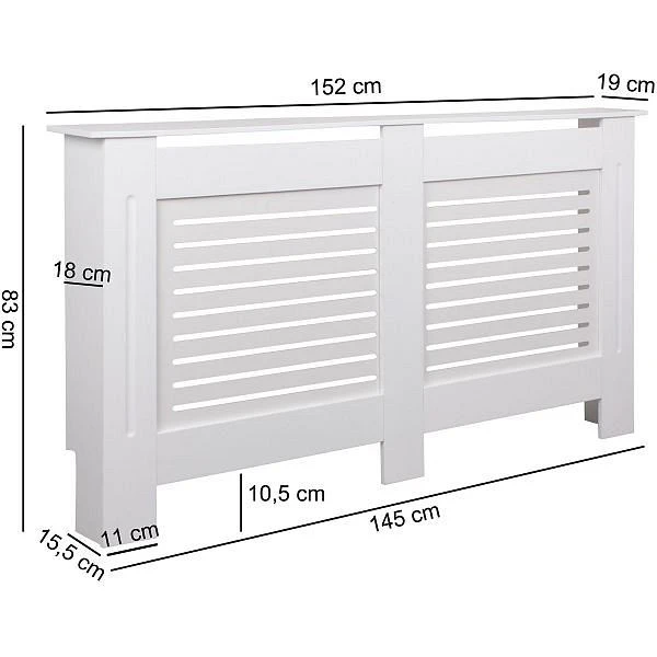 Wohnling Design Cache-radiateur laqué blanc mat 152x83x19 cm WL5.746 se procurer à bas prix