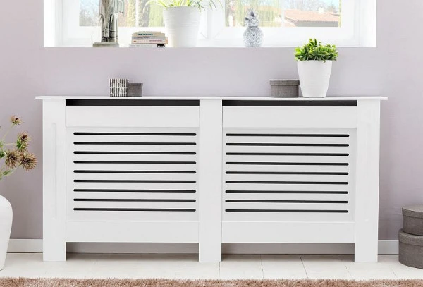 Wohnling Design Cache-radiateur laqué blanc mat 152x83x19 cm WL5.746 se procurer à bas prix