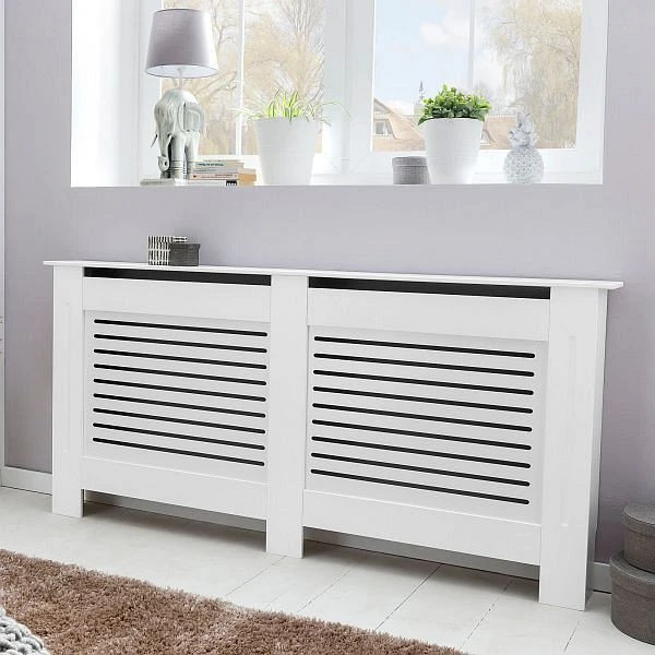 Wohnling Design Cache-radiateur laqué blanc mat 152x83x19 cm WL5.746 se procurer à bas prix