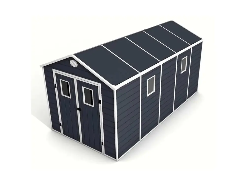 Abri de Jardin en Résine Gardiun Zoe E 11,04 m² 242x456x239 cm Plancher Gris Anthracite