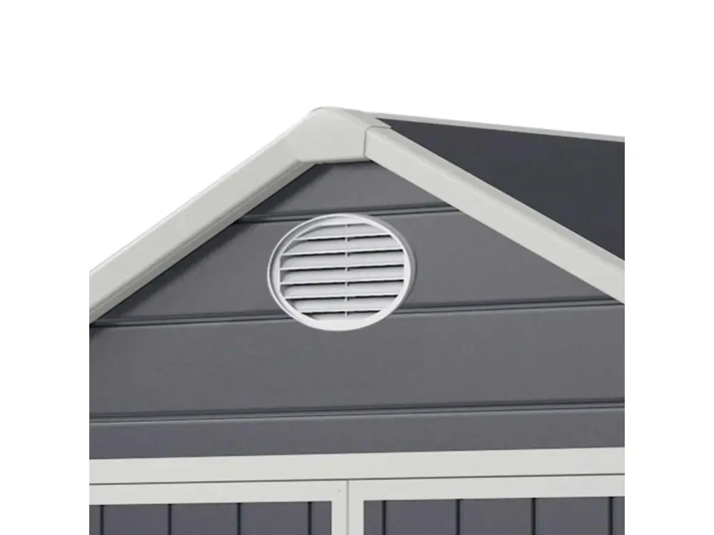 Abri de Jardin en Résine Gardiun Zoe E 11,04 m² 242x456x239 cm Plancher Gris Anthracite