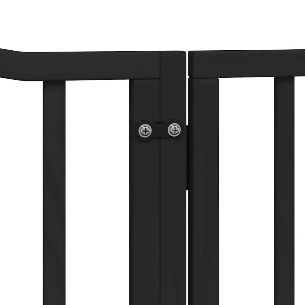 Barrière de sécurité pour chien animaux de compagnie porte pliable 6 panneaux bois peuplier noir 02_0023224